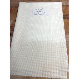 White 12x18 14 Count Cross Stitch Fabric Aida Cloth
